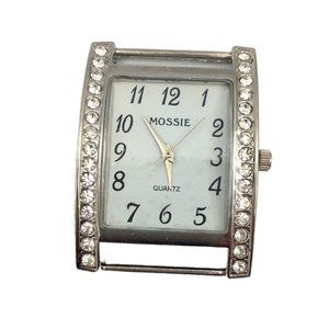 Mossie Rectangular White w/ Faux Diamonds Watch